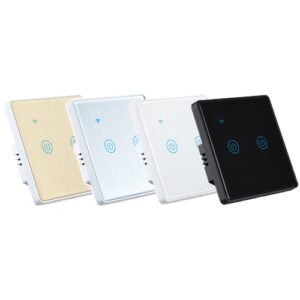 Secuview Two Gang Brushed Panel Smart Switch With Plastic Border