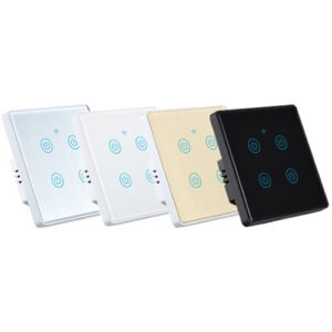 Secuview Four Gang Brushed Panel Smart Switch With Plastic Border